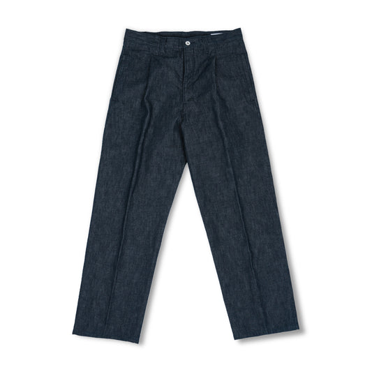 One tuck denim pants